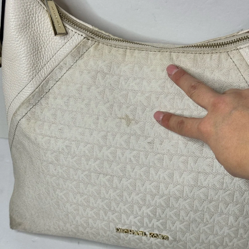 Michael Kors Aria Large Signature Logo Jacquard Shoulder Bag